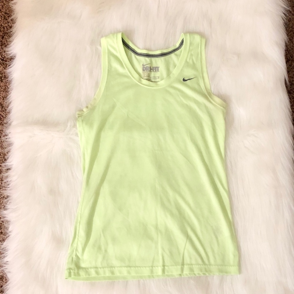 Nike Dri-Fit Tank Top Shirt Green Small Fitted